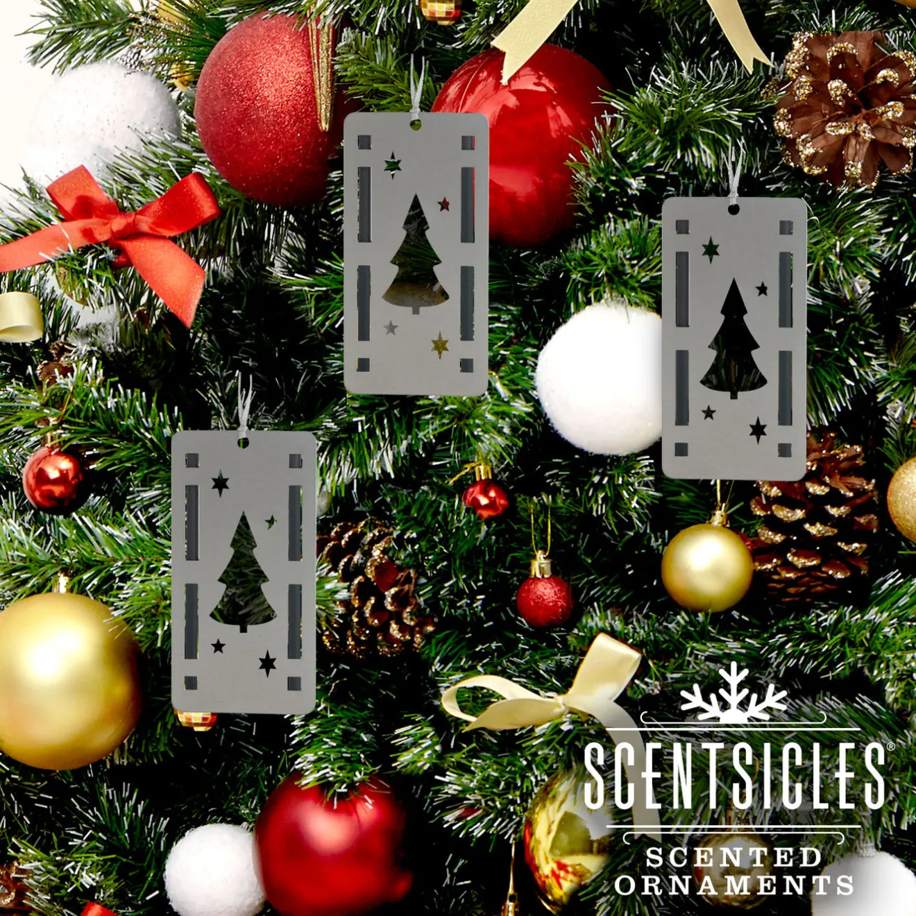 Best Scentsicles Trio Ornament Set of 3 and White Winter Fir Bottle of 6 Sticks Scentsicles