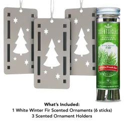 Best Scentsicles Trio Ornament Set of 3 and White Winter Fir Bottle of 6 Sticks Scentsicles