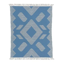 Best 5x7 ft. Dusty Blue Hand Woven Outdoor Rug Outdoor Rugs