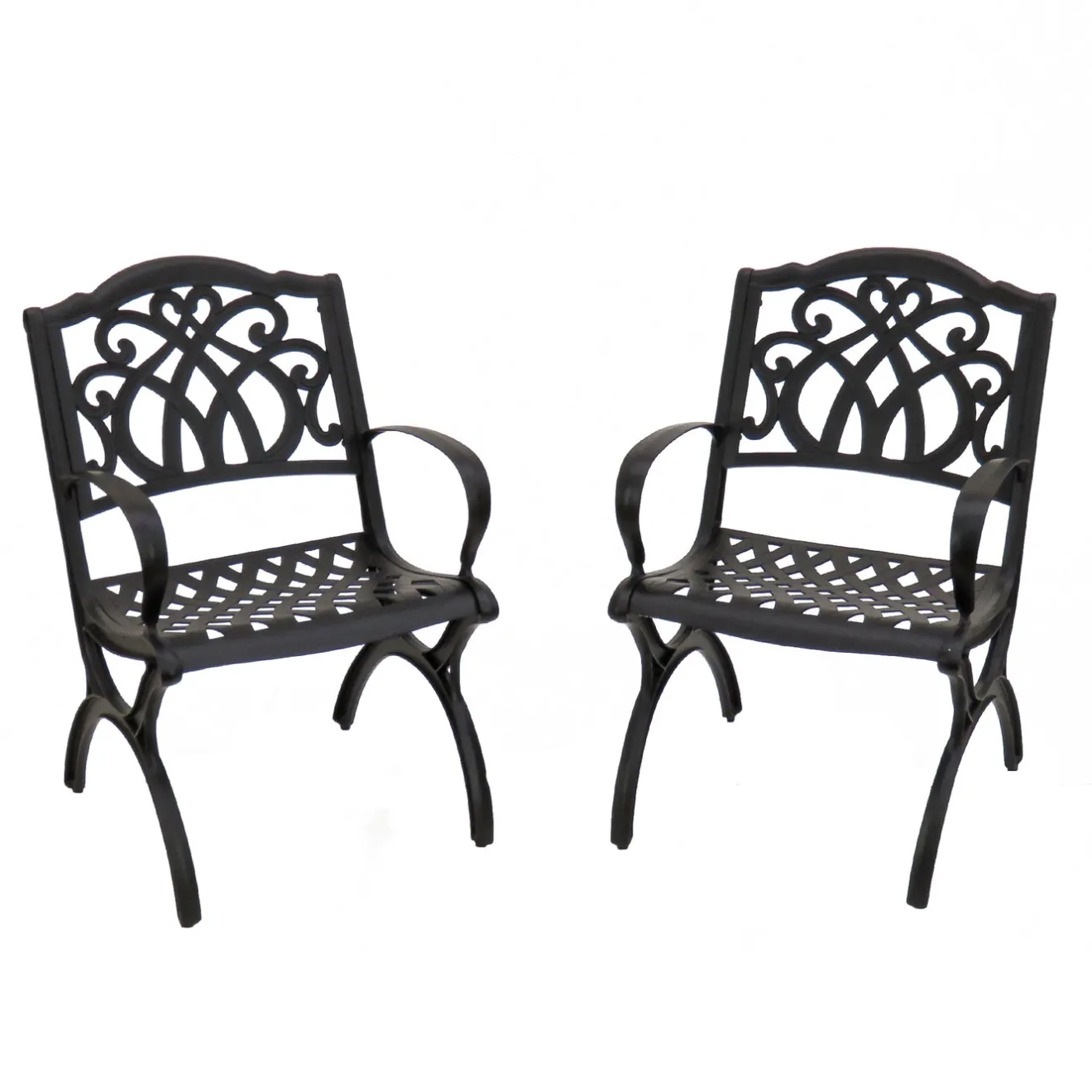 Outlet 24x26x36 in. Leeds Aluminum Circle All Weather Chairs, Set of 2, Leeds Collection Patio Furniture